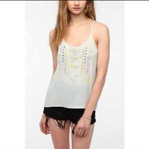UO Silence & Noise tie dye tank top distressed pastel studs studded small